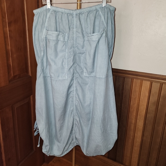 Free People Picture Perfect Parachute Skirt Stormy Weather Blue Oversized XL - Picture 7 of 9
